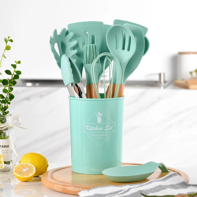 Kitchenware Set 12 Piece Set | Wooden Handle Silicone Cooking Tools Kitchen Utensils Wood Kitchen Tools Spatula Set
Kitchenware Set 12 Piece Set | Wooden Handle Silicone Cooking Tools Kitchen Utensils Wood Kitchen Tools Spatula Set