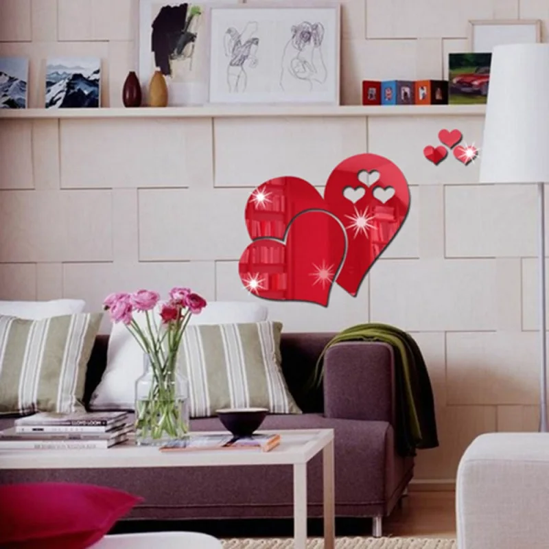 3D Mirror Love Hearts Wall Sticker Decal DIY Wall Stickers for Living Room Modern Style Home Room Art Mural Decor Removable
3D Mirror Love Hearts Wall Sticker Decal DIY Wall Stickers for Living Room Modern Style Home Room Art Mural Decor Removable