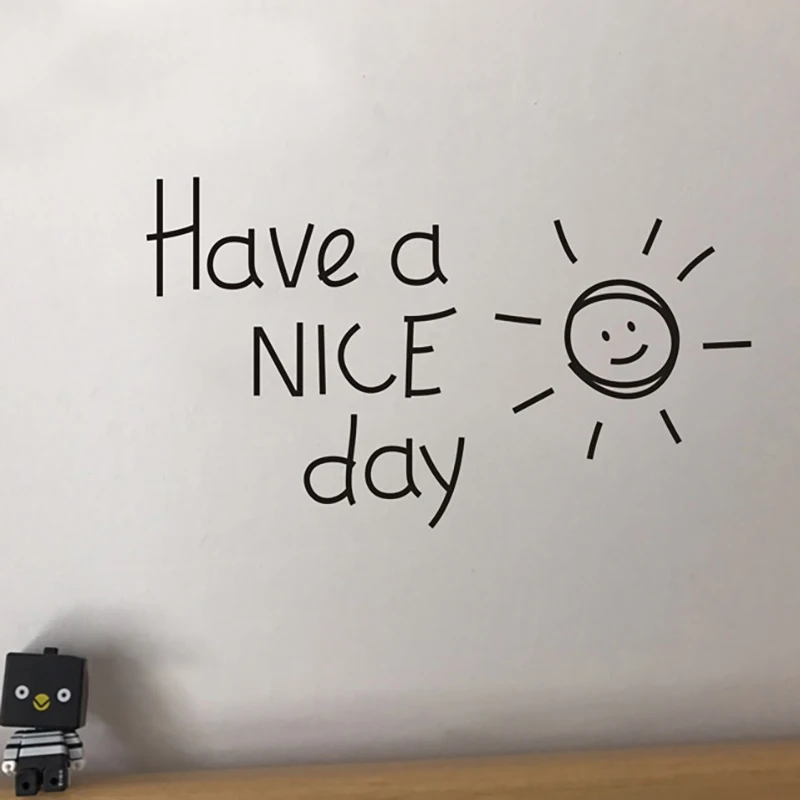 28*16cm Cute PVC Wall Stickers Have A Nice Day Bedroom Desktop Student Dormitory Home Decoration Room Wall Sticker
28*16cm Cute PVC Wall Stickers Have A Nice Day Bedroom Desktop Student Dormitory Home Decoration Room Wall Sticker