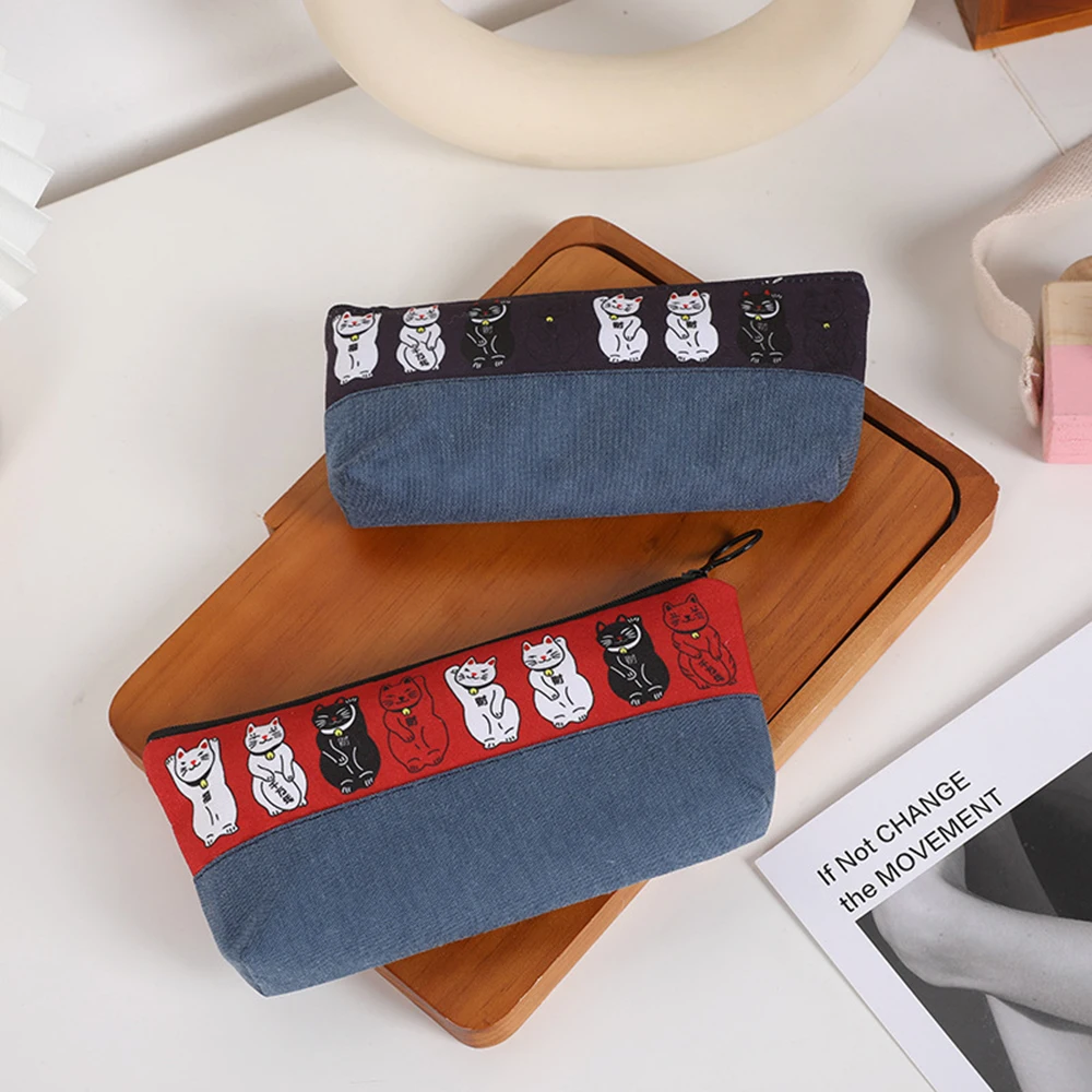 Simple Pencil Case Canvas Kawaii Pencil Case Creative Lucky Cat Pencil Bag Office School Supplies Storage Stationery Bags
Simple Pencil Case Canvas Kawaii Pencil Case Creative Lucky Cat Pencil Bag Office School Supplies Storage Stationery Bags