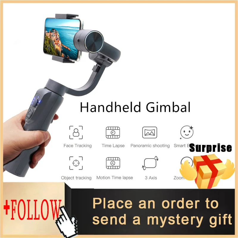 3Axis USB Charging Video Record Support Universal Adjustable Direction Handheld Gimbal Smartphone Stabilizer Vlog Live PTZAction
3Axis USB Charging Video Record Support Universal Adjustable Direction Handheld Gimbal Smartphone Stabilizer Vlog Live PTZAction