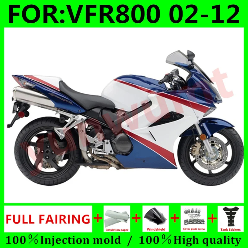 Motorcycle Injection Mold Fairings Kit Fit For Vfr800 VFR 800 02 03 04 05 06 07 08 09 10 11 12 Bodywork fairing Set blue white
Motorcycle Injection Mold Fairings Kit Fit For Vfr800 VFR 800 02 03 04 05 06 07 08 09 10 11 12 Bodywork fairing Set blue white