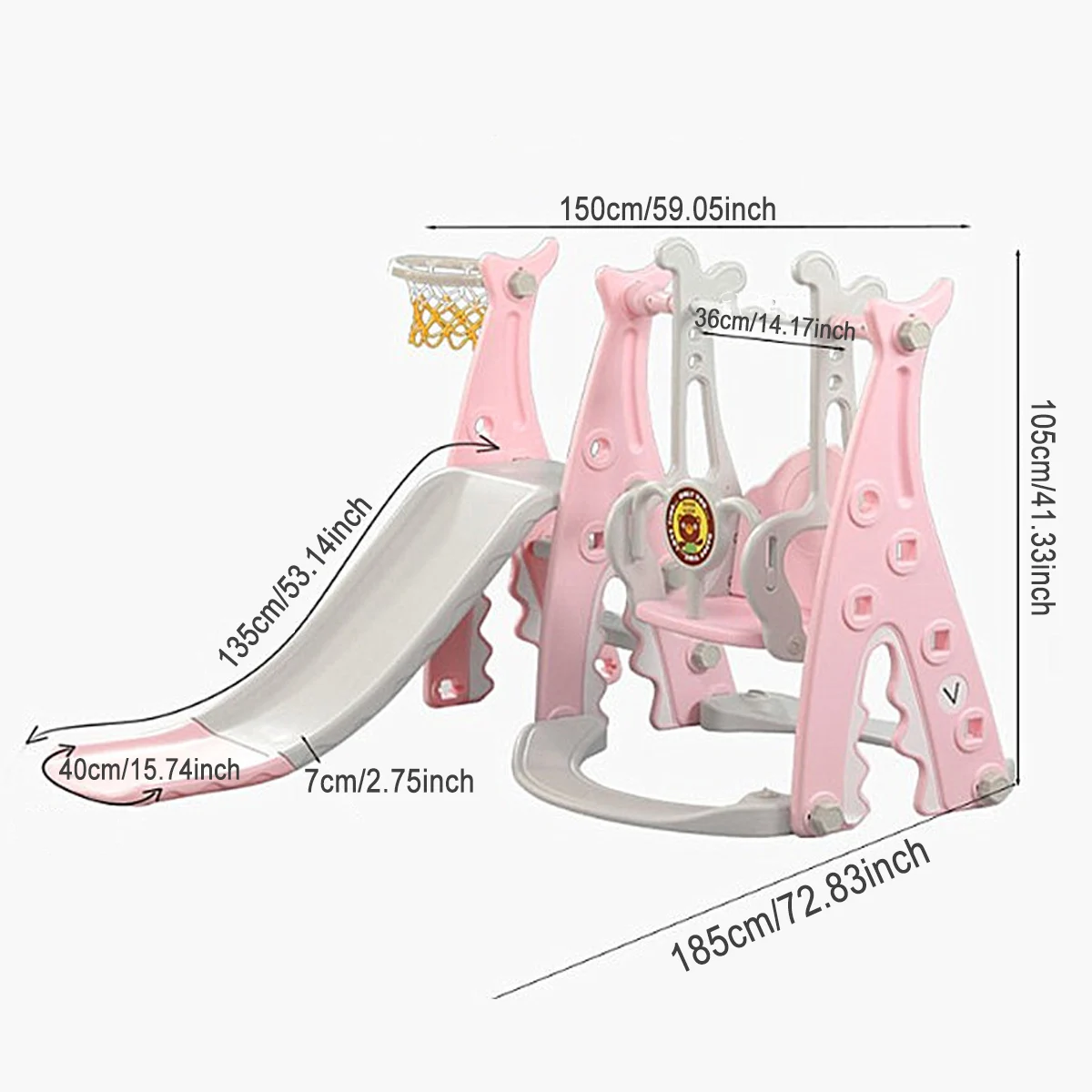 3 in 1 Plastic Baby Swing Assembled Slide Swing Junior Children Climber Slide Swing Seat Basketball Sing Chair Indoor for Kids
3 in 1 Plastic Baby Swing Assembled Slide Swing Junior Children Climber Slide Swing Seat Basketball Sing Chair Indoor for Kids