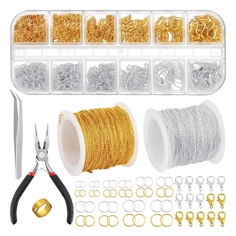 Jewelry Making Supplies- Necklace Making Tools with 960 Pieces Jump Rings 40 Pieces Lobster Clasps for Jewelry Making
Jewelry Making Supplies- Necklace Making Tools with 960 Pieces Jump Rings 40 Pieces Lobster Clasps for Jewelry Making