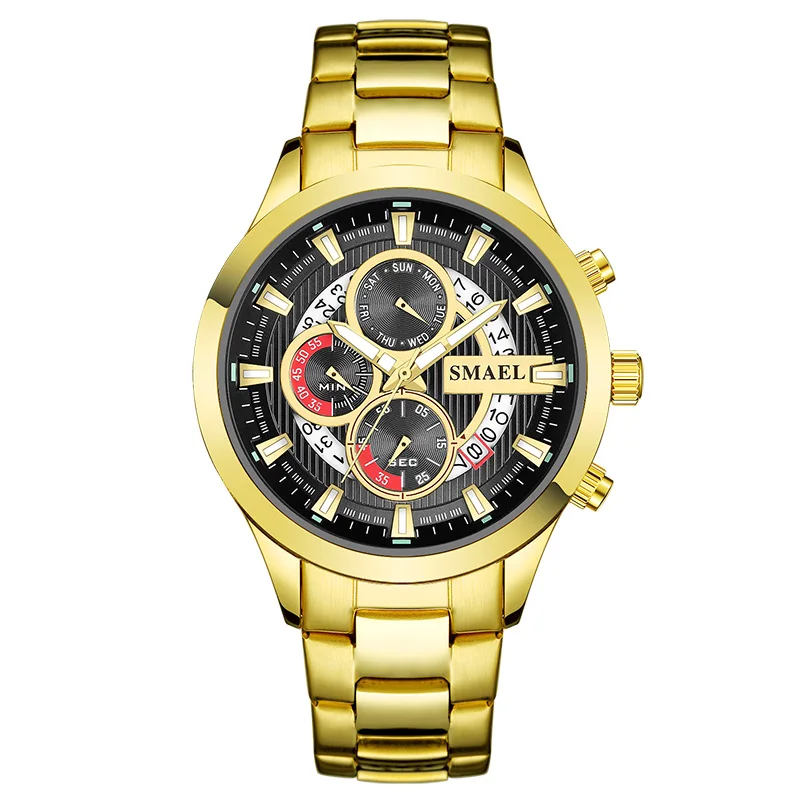 SMAEL Fashion Watches for Men Business Quartz Wristwatches Modern Man Clock Week Silver Color Stainless Steel Strap Metal Clock
SMAEL Fashion Watches for Men Business Quartz Wristwatches Modern Man Clock Week Silver Color Stainless Steel Strap Metal Clock