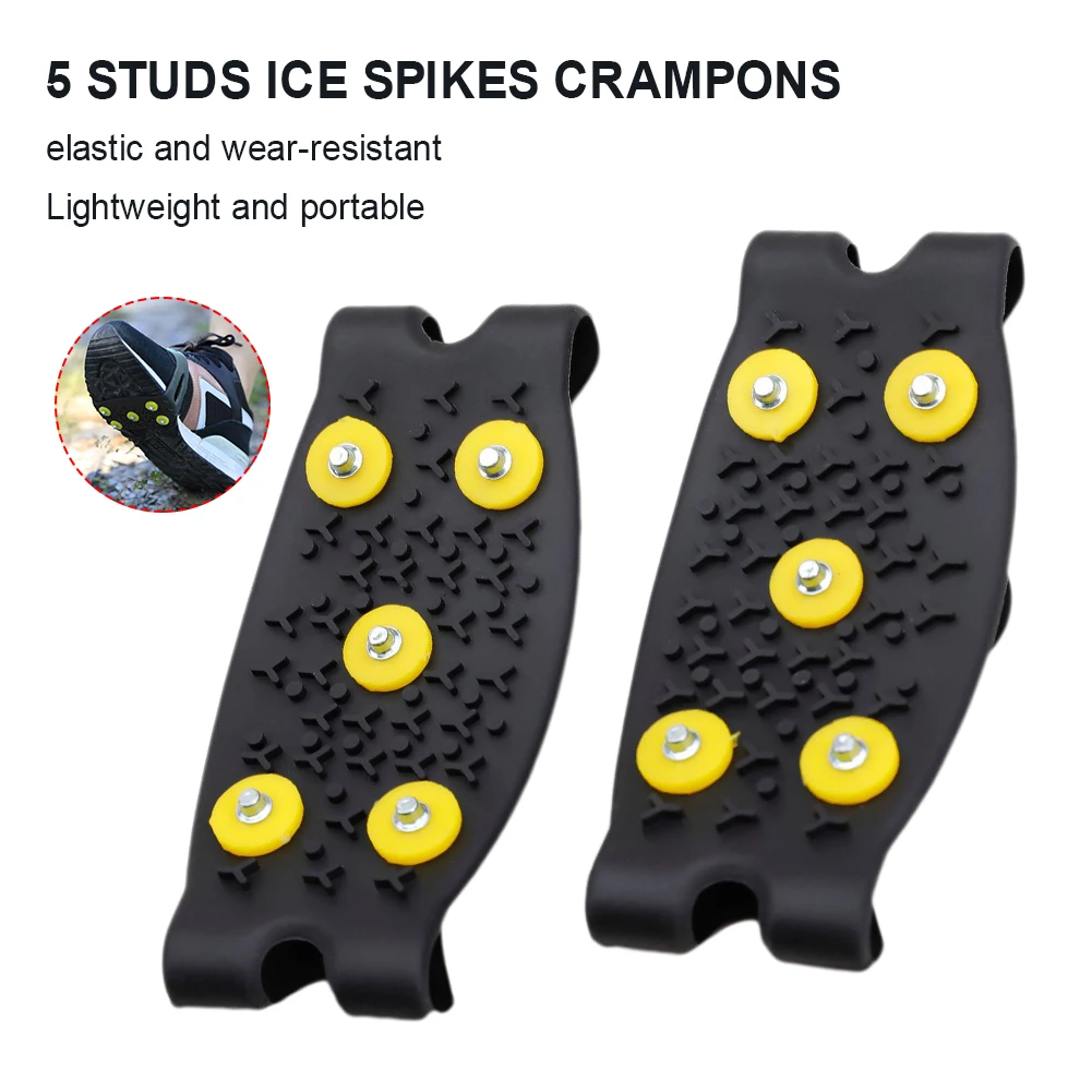 5 Studs Ice Spikes Crampons Outdoor Snow Climbing Anti-skid Ice Snow Cleats Grips for Shoes Covers Crampons in Winter
5 Studs Ice Spikes Crampons Outdoor Snow Climbing Anti-skid Ice Snow Cleats Grips for Shoes Covers Crampons in Winter