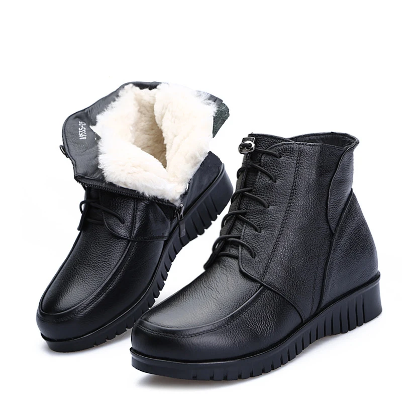 Fashion Top Quality Waterproof Genuine Leather Non-slip Women Snow Boots Warm Natural Fur Winter Boots Sheep Wool Ankle Boots
Fashion Top Quality Waterproof Genuine Leather Non-slip Women Snow Boots Warm Natural Fur Winter Boots Sheep Wool Ankle Boots