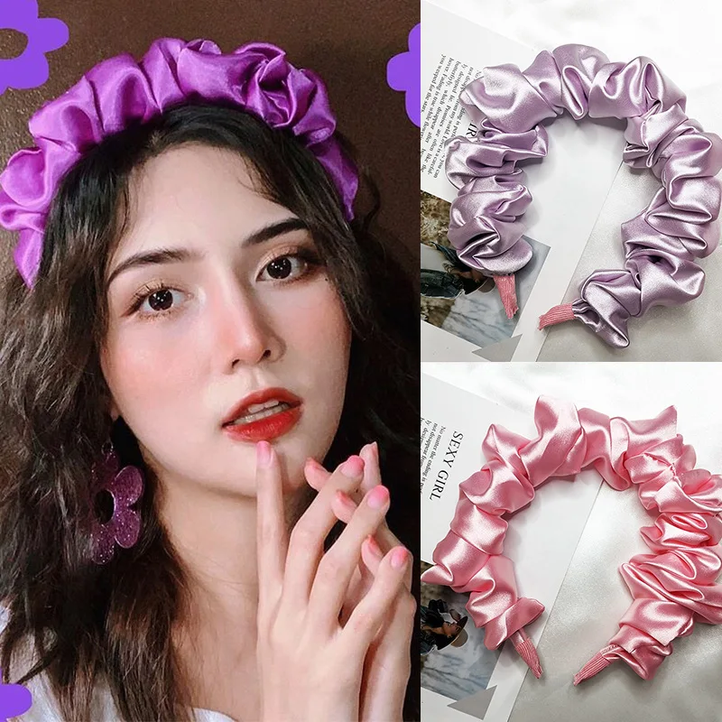 Temperament Solid Color Bubble Fold Hair Band Satin Large Intestine Knotted Face Wash Hair with Headband Headdress
Temperament Solid Color Bubble Fold Hair Band Satin Large Intestine Knotted Face Wash Hair with Headband Headdress
