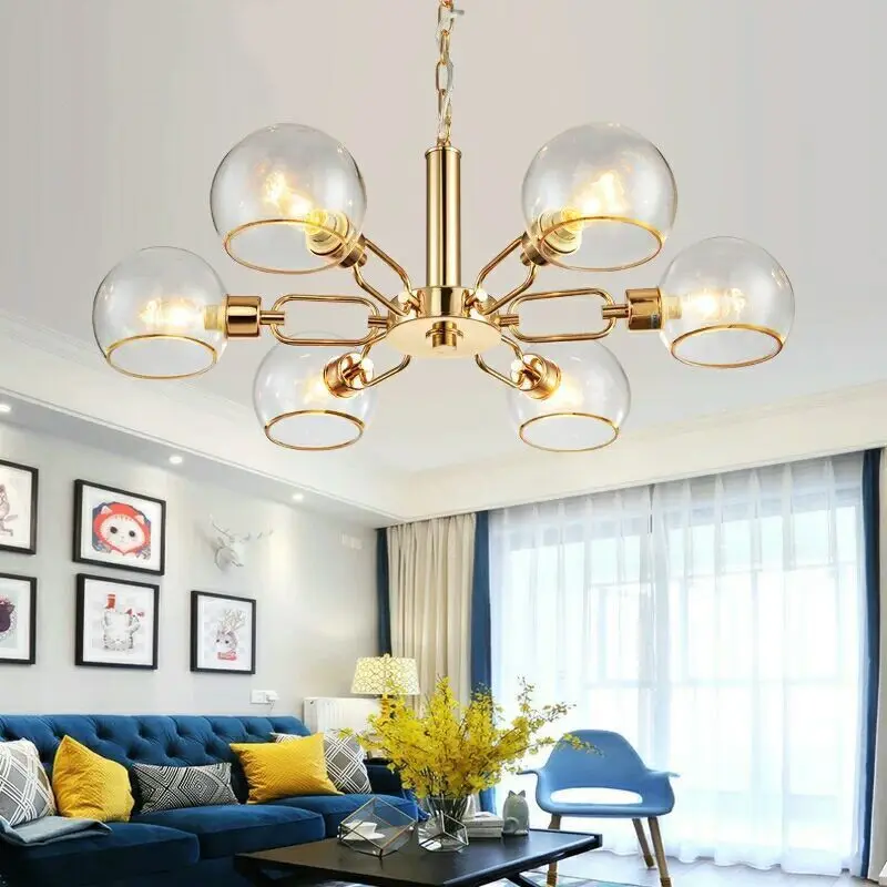 

Post Modern A Living Room Lamp Northern Europe Concise A Chandelier Personality Originality Arts Restaurant Lamp Glass Sphere