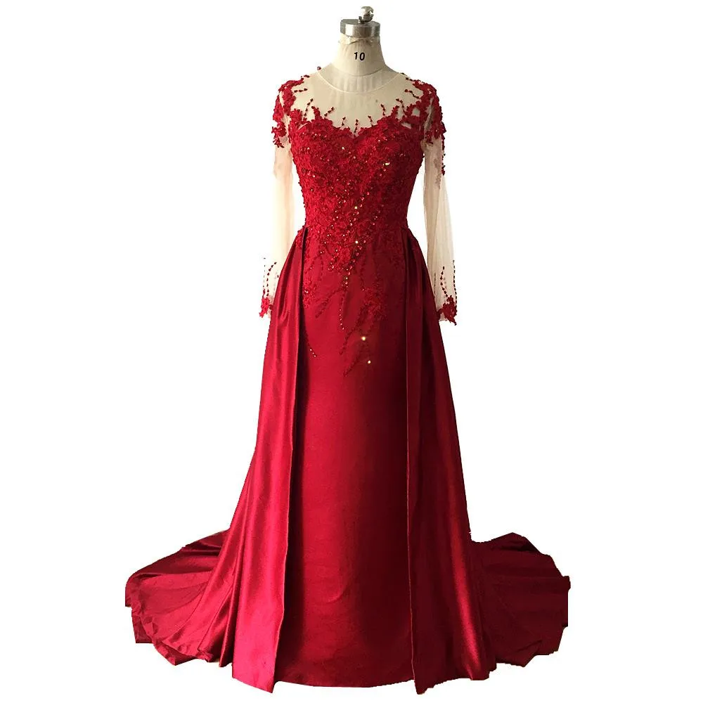 Saudi Arabia Satin Mermaid Prom Dresses Long Sleeves 2020 Beaded Vestidos De Festa Lace Appliques Formal Evening Party Gowns
Saudi Arabia Satin Mermaid Prom Dresses Long Sleeves 2020 Beaded Vestidos De Festa Lace Appliques Formal Evening Party Gowns