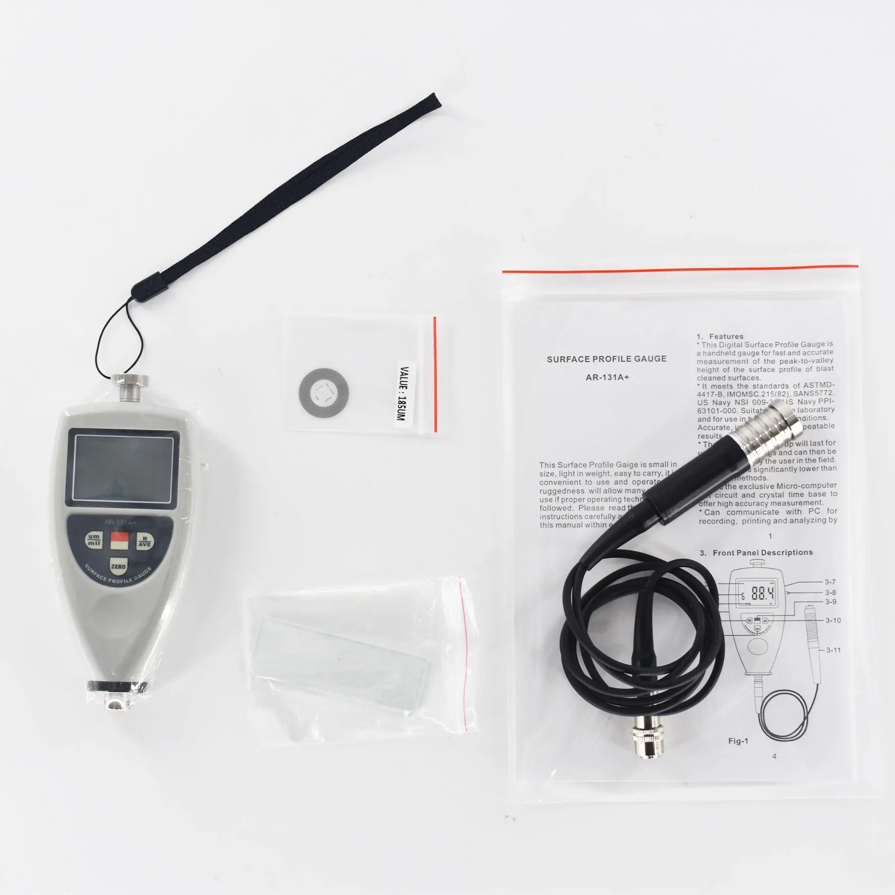 Digital Split Type Surface Profile Gauge Portable AR-131A Surface Roughness Tester Meter Measuring Resolution 0.1 mils
Digital Split Type Surface Profile Gauge Portable AR-131A Surface Roughness Tester Meter Measuring Resolution 0.1 mils