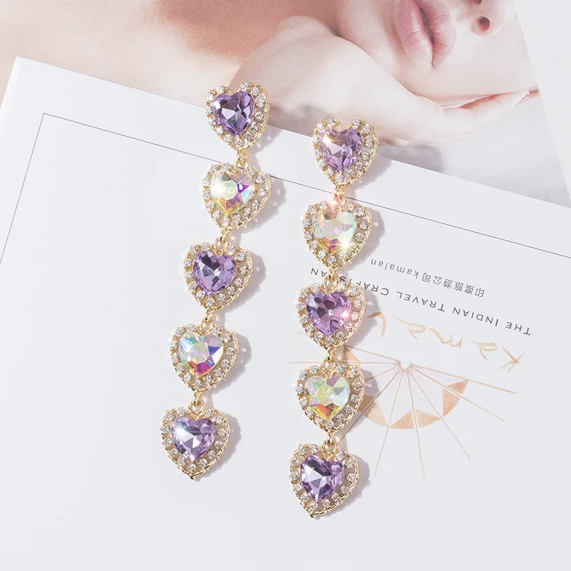 European And American Exaggerated Love Full Diamond Rhinestone Long Fashion Simple Exquisite Minority Design Earrings
European And American Exaggerated Love Full Diamond Rhinestone Long Fashion Simple Exquisite Minority Design Earrings