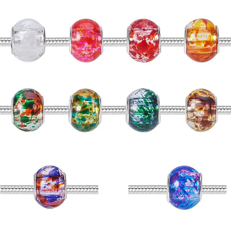 10 Pcs 16mm Round Glass Flower Large Hole Murano Beads Fit Pandora Bracelet Bangle Snake Chain Necklace for Jewelry Making Women
10 Pcs 16mm Round Glass Flower Large Hole Murano Beads Fit Pandora Bracelet Bangle Snake Chain Necklace for Jewelry Making Women