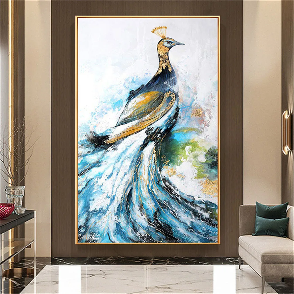100%Hand-painted animal oil painting modern peacock auspicious bird canvas painting light luxury home living room art Home Decor
100%Hand-painted animal oil painting modern peacock auspicious bird canvas painting light luxury home living room art Home Decor