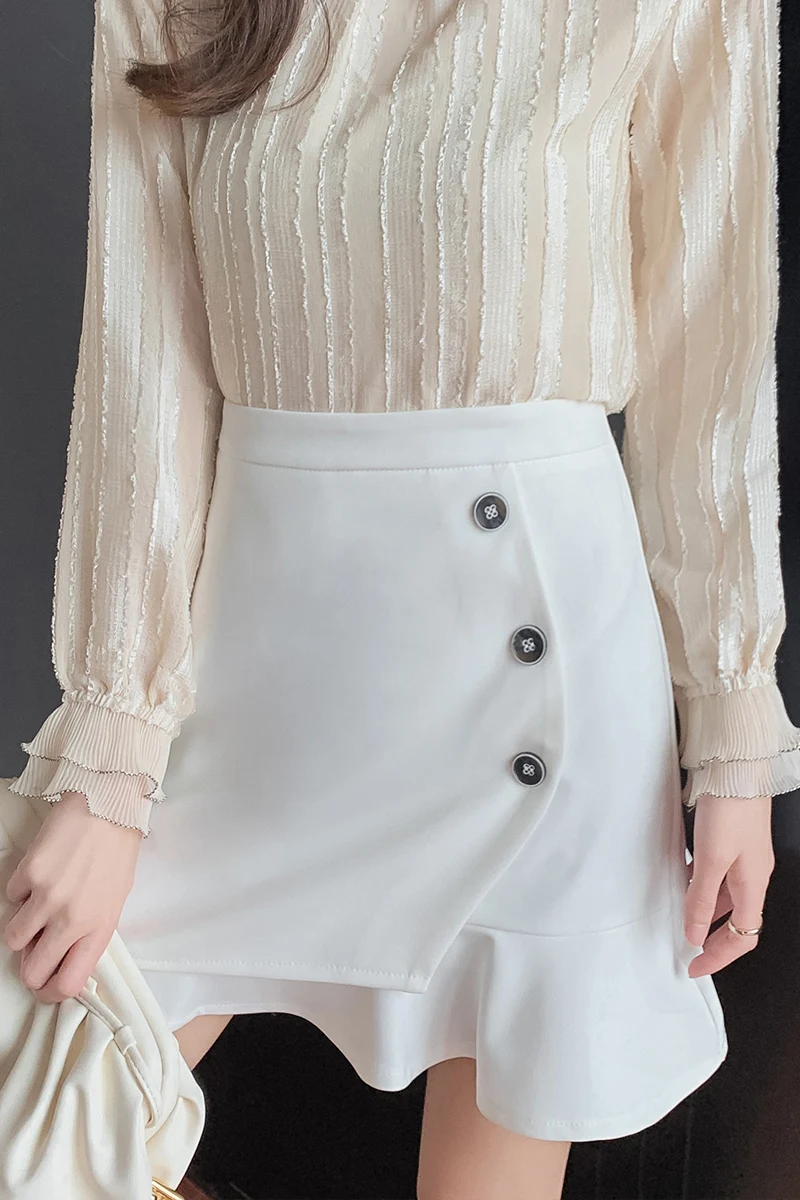 Houthion Women's Skirts New Slim Casual Fashion High Waist Buttocks Ruffle Solid Color Skirt Summer
Houthion Women's Skirts New Slim Casual Fashion High Waist Buttocks Ruffle Solid Color Skirt Summer