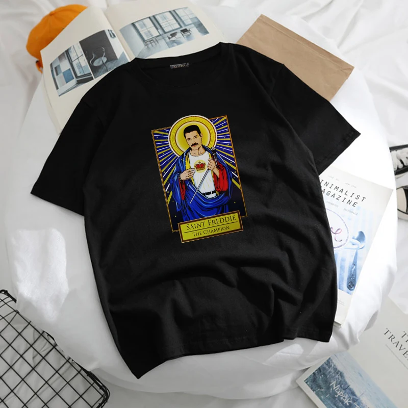 Freddie Mercury Fiction Saint Mia Saint Jules t-shirt Catholicism Women's vintage streetwear hip hop casual Harajuku women Tee
Freddie Mercury Fiction Saint Mia Saint Jules t-shirt Catholicism Women's vintage streetwear hip hop casual Harajuku women Tee