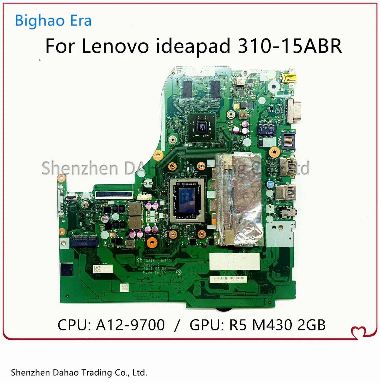 5B20L71655 For Lenovo 310-15ABR Laptop Motherboard With A12-9700 CPU R5 M430 2G-GPU 4G-RAM NMA741 NM-A741 Mainboard Fully Tested
5B20L71655 For Lenovo 310-15ABR Laptop Motherboard With A12-9700 CPU R5 M430 2G-GPU 4G-RAM NMA741 NM-A741 Mainboard Fully Tested
