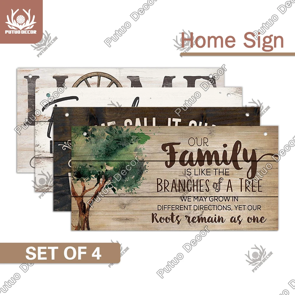 Putuo Decor 4PCS Home Signs Wood Sign Rustic Wooden Plate Family Hanging Plaque for Home Decor Living Room Wall Decoration Gifts 
Putuo Decor 4PCS Home Signs Wood Sign Rustic Wooden Plate Family Hanging Plaque for Home Decor Living Room Wall Decoration Gifts