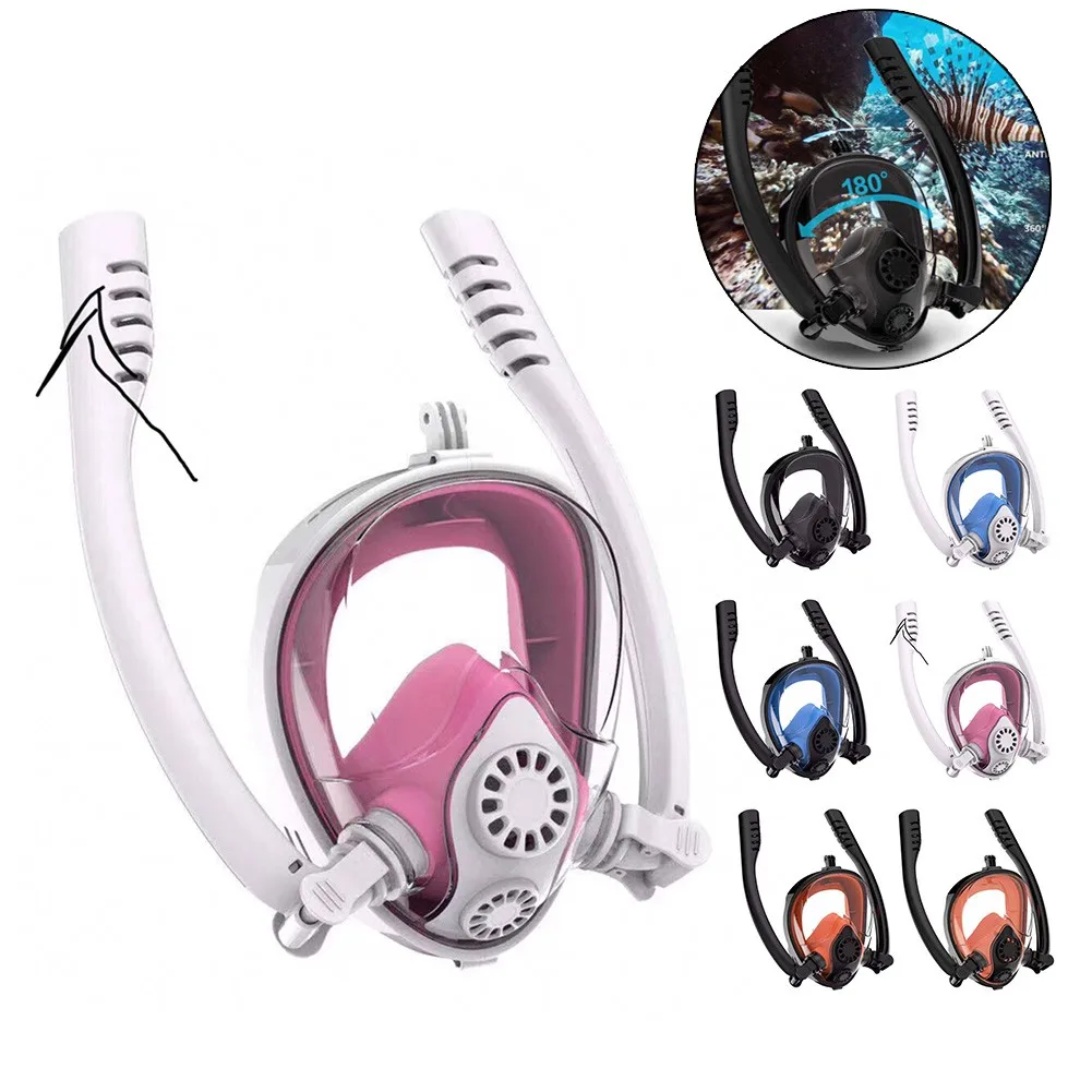 Dual Tube Snorkel Snorkeling Mask Full Face Anti-Fog Anti-Leak Scuba Diving Goggles Adult Men Women Swimming Breathing Tube New
Dual Tube Snorkel Snorkeling Mask Full Face Anti-Fog Anti-Leak Scuba Diving Goggles Adult Men Women Swimming Breathing Tube New