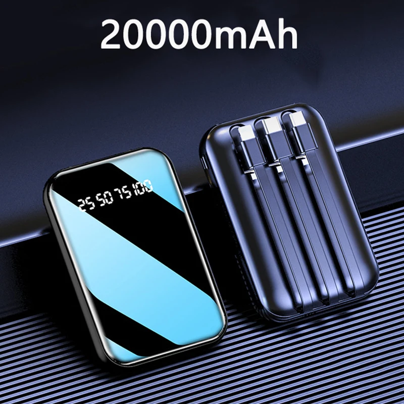 Внешний аккумулятор со встроенным кабелем, 20000 мАч
Внешний аккумулятор со встроенным кабелем, 20000 мАч