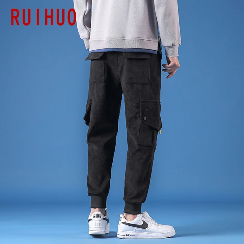 RUIHUO Corduroy Cargo Pants Men Japanese Streetwear Joggers Men Pants Harajuku Sweatpants Men Clothing Hip Hop Trousers 5XL 2021
RUIHUO Corduroy Cargo Pants Men Japanese Streetwear Joggers Men Pants Harajuku Sweatpants Men Clothing Hip Hop Trousers 5XL 2021
