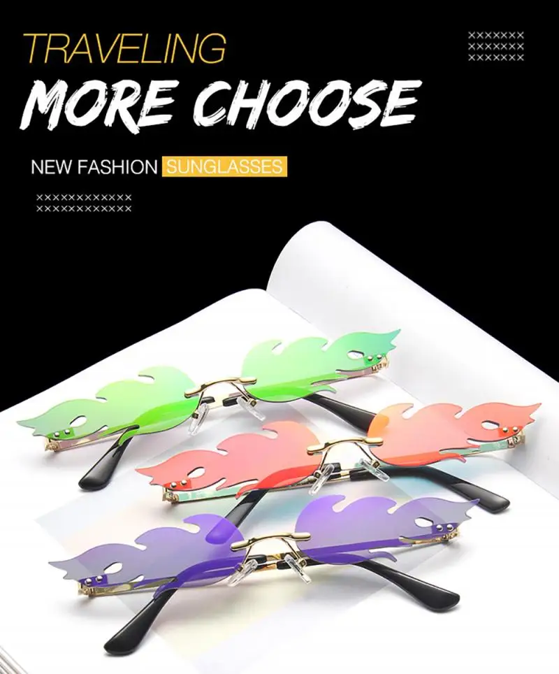 Bicycle Fire Flame Sunglasses Women Brand Designer Rimless Wave Eyewear Luxury Trending Sun glasses BIKE Cycling accessories
Bicycle Fire Flame Sunglasses Women Brand Designer Rimless Wave Eyewear Luxury Trending Sun glasses BIKE Cycling accessories