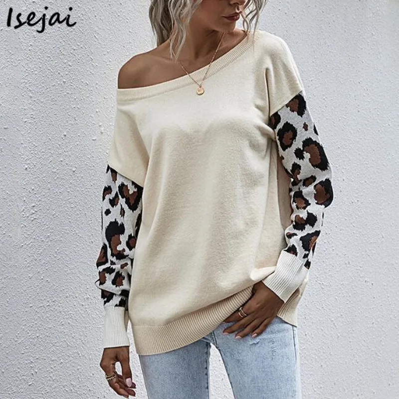 Leopard Knitting Sleeve Women Sweaters O Neck Autumn Winter Pullover Jumper 2021
Leopard Knitting Sleeve Women Sweaters O Neck Autumn Winter Pullover Jumper 2021