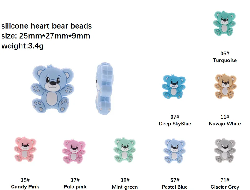 QHBC 20pc Silicone Bear Teether Beads Cute Cartoon Rodent BPA Free Baby Teething Necklace Mordedor Nursing DIY Jewelry Toy Koala
QHBC 20pc Silicone Bear Teether Beads Cute Cartoon Rodent BPA Free Baby Teething Necklace Mordedor Nursing DIY Jewelry Toy Koala