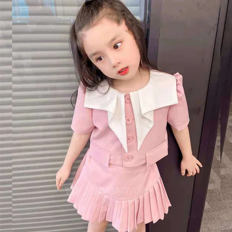 Two Pieces Clothing Sets for Kids 2021 Short Sleeve Shirt and Skirt Suit Girl's Tracksuit O-Neck Summer Clothing Fashion Set
Two Pieces Clothing Sets for Kids 2021 Short Sleeve Shirt and Skirt Suit Girl's Tracksuit O-Neck Summer Clothing Fashion Set