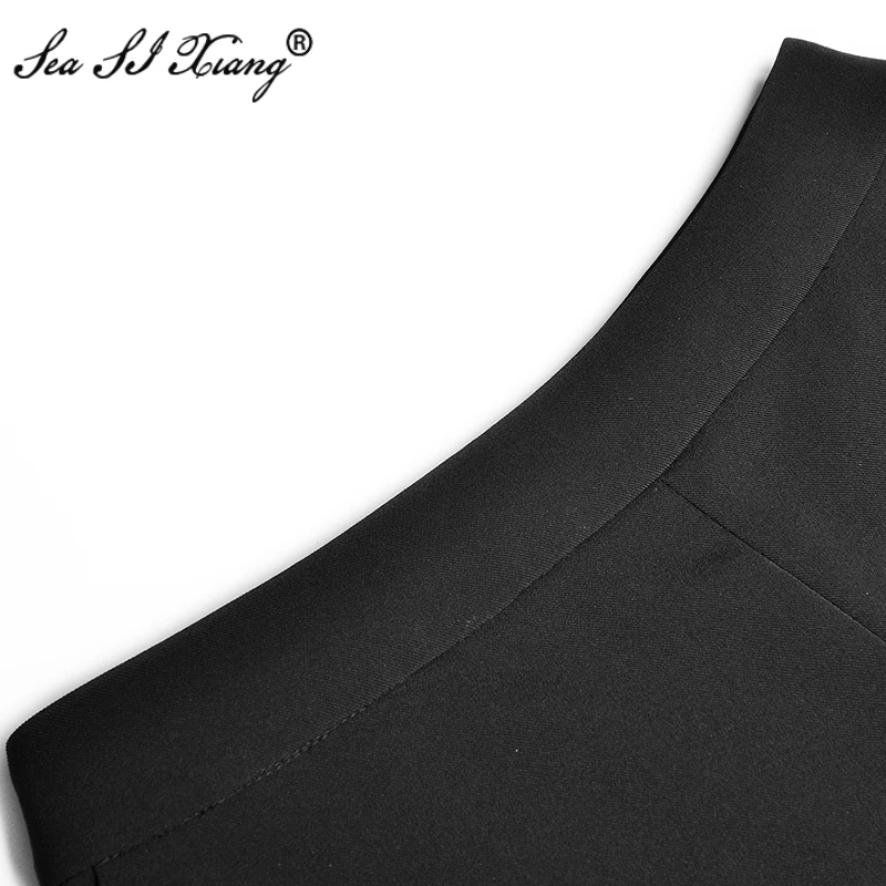 SEASIXIANG Fashion Designer Sets Autumn Women's Stand Collar Long sleeve Single-breasted Tops + Bell-bottoms Two-piece set
SEASIXIANG Fashion Designer Sets Autumn Women's Stand Collar Long sleeve Single-breasted Tops + Bell-bottoms Two-piece set