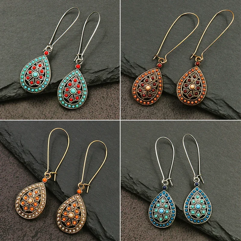 Retro Ornament India Popular Fashion Hot Sale Bohemian Silvers Water-Drop Eardrops Gift
Retro Ornament India Popular Fashion Hot Sale Bohemian Silvers Water-Drop Eardrops Gift