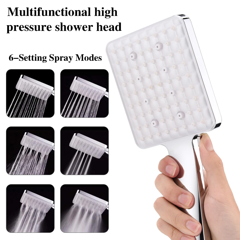Bathroom Supplies Shower Head Boom Pressurized Handheld 6 Modes American Square 6 Functions Supercharge ABS Nozzle
Bathroom Supplies Shower Head Boom Pressurized Handheld 6 Modes American Square 6 Functions Supercharge ABS Nozzle