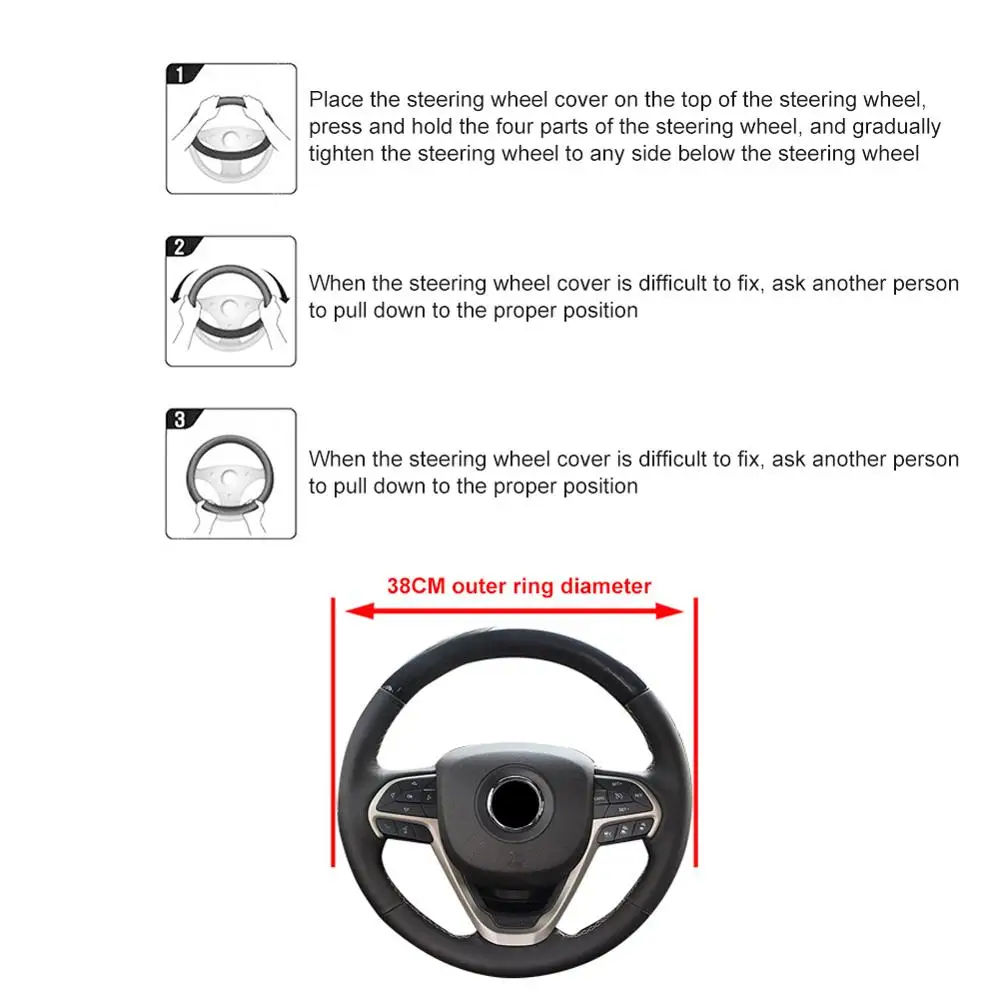 Fashion Anti-Slip Car Steering Wheel Cover Warm in Winter Cool in Summer Auto Interior Accessories Universal for 37-38cm
Fashion Anti-Slip Car Steering Wheel Cover Warm in Winter Cool in Summer Auto Interior Accessories Universal for 37-38cm