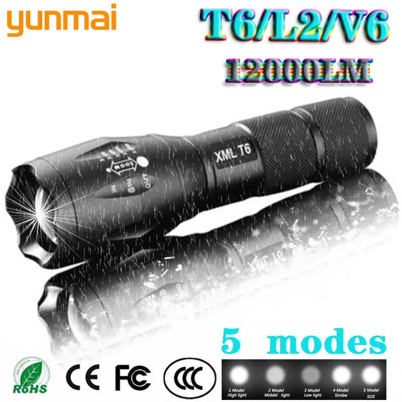 Yunmai Z45 LED Flashlight Super Bright Waterproof Flashlight T6/L2/V6 Zoom 5 Modes Tactical Flashlight 18650 Battery For Hunting
Yunmai Z45 LED Flashlight Super Bright Waterproof Flashlight T6/L2/V6 Zoom 5 Modes Tactical Flashlight 18650 Battery For Hunting