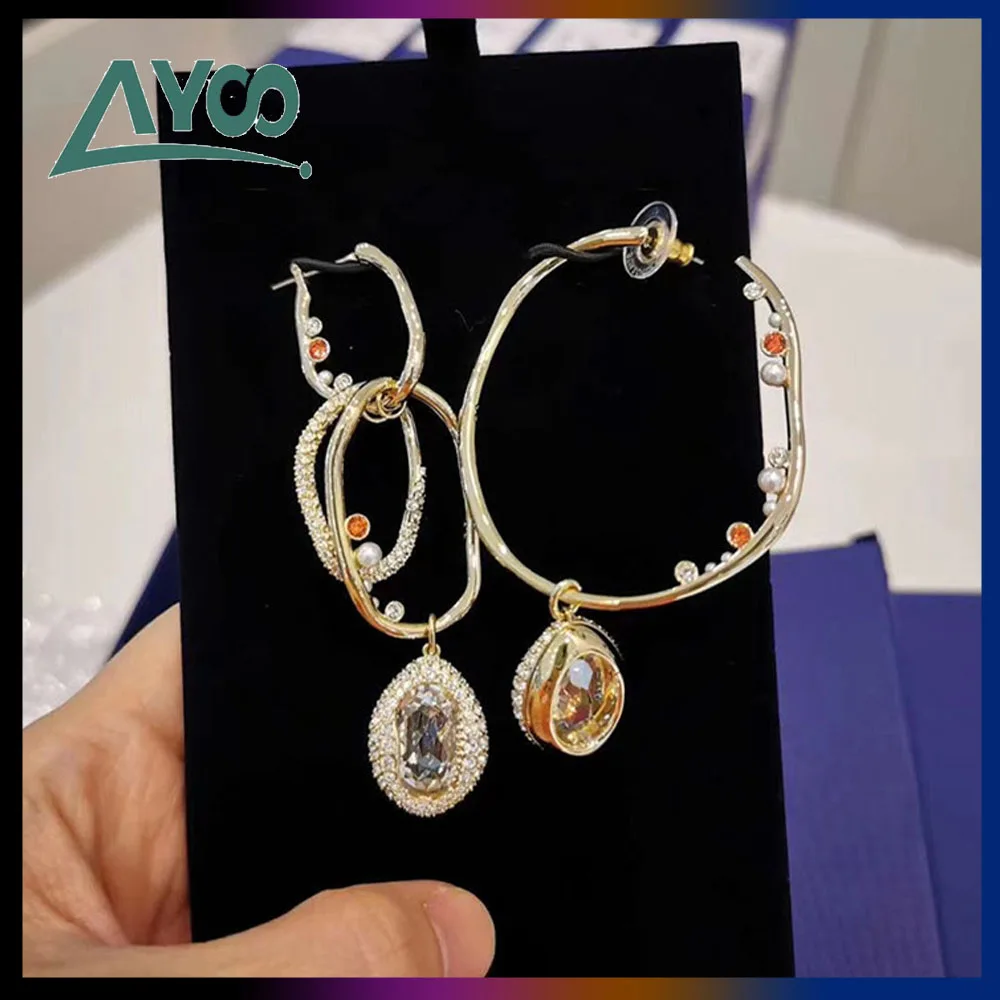 Fashion Jewelry SWA High Quality Charm Simple Water drop Golden Crystal Earrings Irregular Earrings For Women Romantic Gift
Fashion Jewelry SWA High Quality Charm Simple Water drop Golden Crystal Earrings Irregular Earrings For Women Romantic Gift