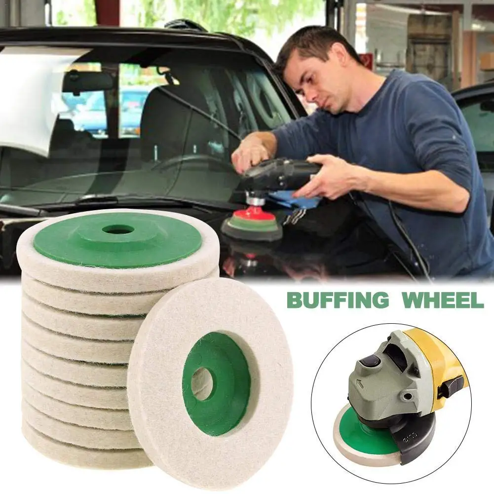 10pcs/set Round Durable Wool Grinding Pad 100mm Polishing Poly Strip Disc Paint Wheel Felt Buffer Disc Grinding Buffing Tool
10pcs/set Round Durable Wool Grinding Pad 100mm Polishing Poly Strip Disc Paint Wheel Felt Buffer Disc Grinding Buffing Tool