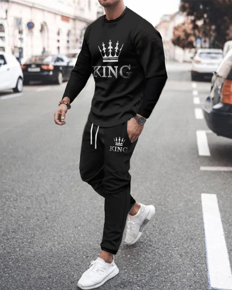 Men's 2 Piece Set Tracksuits 3D KING Print Long Sleeve T-Shirt Set Streetwear Casual Male Oversized Men Tshirt Two piece Suit
Men's 2 Piece Set Tracksuits 3D KING Print Long Sleeve T-Shirt Set Streetwear Casual Male Oversized Men Tshirt Two piece Suit