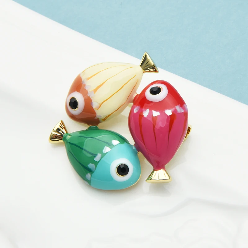Wuli&baby Cute Enamel Fish Brooches Women Unisex Playing Three fish Sea Animal Party Office Brooch Pins Gifts
Wuli&baby Cute Enamel Fish Brooches Women Unisex Playing Three fish Sea Animal Party Office Brooch Pins Gifts