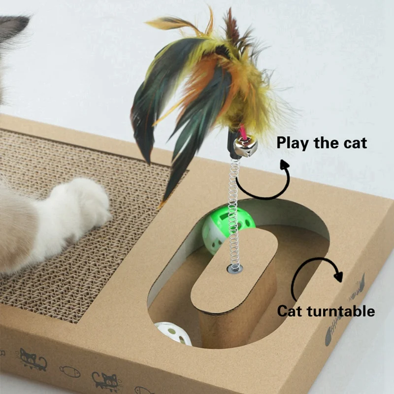 Corrugated Paper Cats Scratch Board Grinding Nails Interactive Bell Ball Funny Cat Stick Cat Scratcher Toy Protecting Furniture
Corrugated Paper Cats Scratch Board Grinding Nails Interactive Bell Ball Funny Cat Stick Cat Scratcher Toy Protecting Furniture