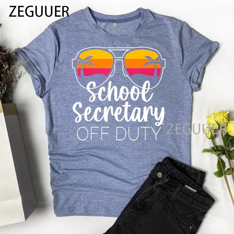 School Secretary Off Duty Woman's T-Shirts Summer Short Sleeve T Shirt Fashion Funny Hipster Round Neck T-Shirt Loose Tops
School Secretary Off Duty Woman's T-Shirts Summer Short Sleeve T Shirt Fashion Funny Hipster Round Neck T-Shirt Loose Tops