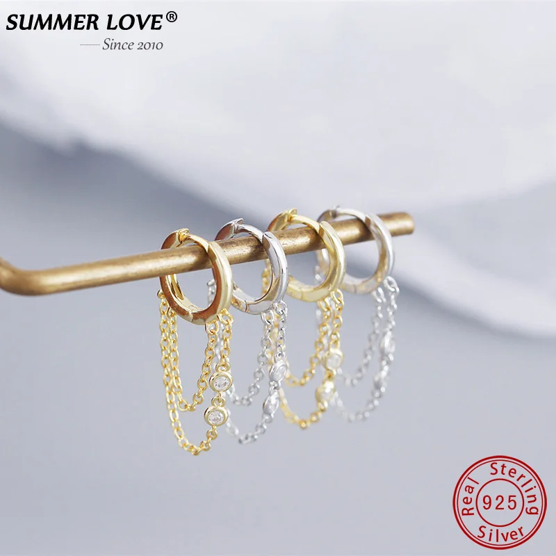 Summer Love Punk Style Double Layer Chain Hoop Earrings Design for Women Gold Color Ear Jewelry 925 Sterling Sliver Dropshipping
Summer Love Punk Style Double Layer Chain Hoop Earrings Design for Women Gold Color Ear Jewelry 925 Sterling Sliver Dropshipping