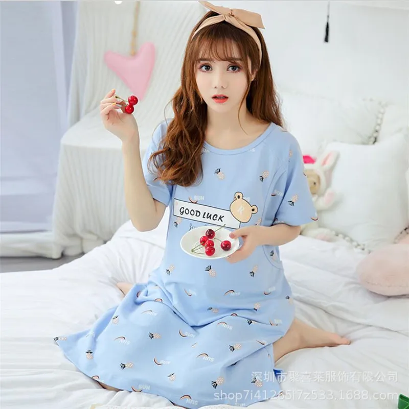 Maternity Nightgown Cotton Cartoon Nursing Pajamas Nightwear for Breastfeeding Sleepwear Pregnancy Nightdress Pregnant Robe
Maternity Nightgown Cotton Cartoon Nursing Pajamas Nightwear for Breastfeeding Sleepwear Pregnancy Nightdress Pregnant Robe