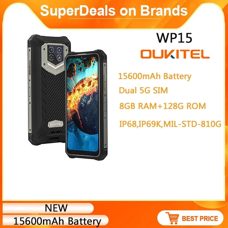 Смартфон Oukitel WP15 защищенный, 15600 мАч, 8 ГБ + 128 ГБ, 6,5 дюйма, HD +, Восьмиядерный
Смартфон Oukitel WP15 защищенный, 15600 мАч, 8 ГБ + 128 ГБ, 6,5 дюйма, HD +, Восьмиядерный