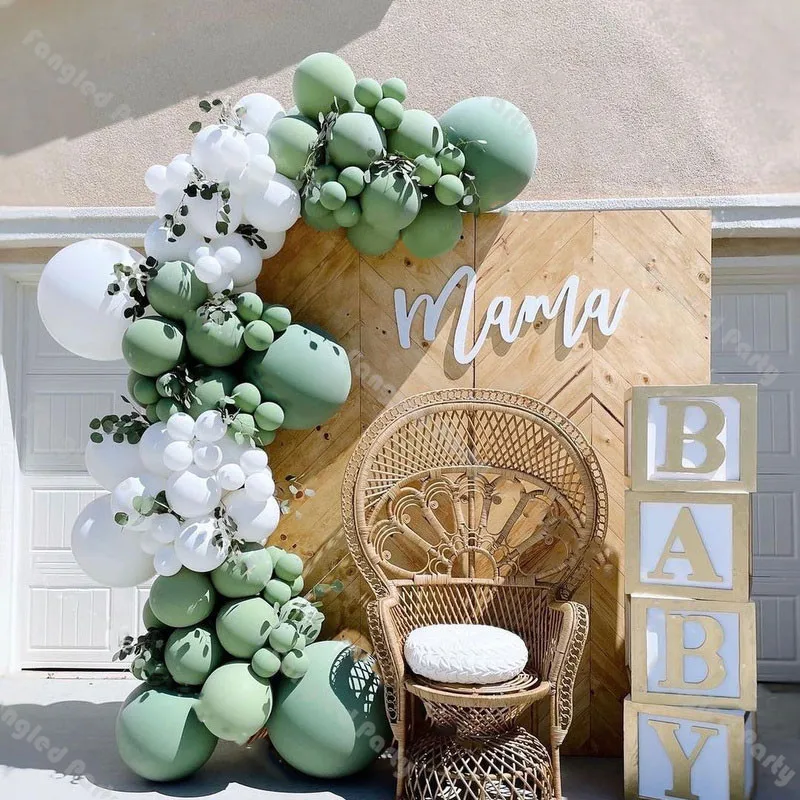 105pcs Dusty Green Matte White Balloon Garland Arch Kit Baby Shower Baby Gender Wedding Decoration Birthday Party Supplies
105pcs Dusty Green Matte White Balloon Garland Arch Kit Baby Shower Baby Gender Wedding Decoration Birthday Party Supplies