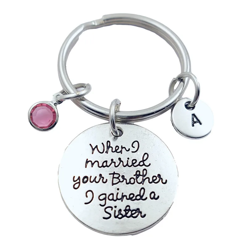 Where Married Brother Sister Keychains Creative Initial Letter Monogram Birthstone Keyrings Fashion Jewelry Women Gifts Pendant
Where Married Brother Sister Keychains Creative Initial Letter Monogram Birthstone Keyrings Fashion Jewelry Women Gifts Pendant
