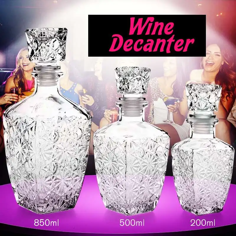 200Ml / 500Ml / 850Ml Crystal Wine Bottle Glass Cup With Lid Whiskey Liquor Wine Decanter Bar Drink
200Ml / 500Ml / 850Ml Crystal Wine Bottle Glass Cup With Lid Whiskey Liquor Wine Decanter Bar Drink