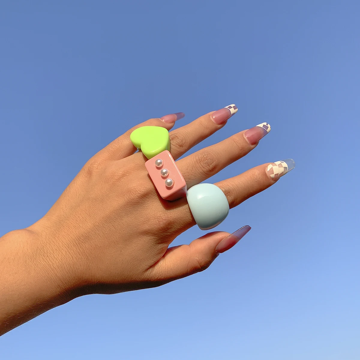 New Korean Fashion Chunky Size Acrylic Set of Rings Women Bohemia Geometric Heart Irregular Rings 2021 Trend Colorful Jewelry
New Korean Fashion Chunky Size Acrylic Set of Rings Women Bohemia Geometric Heart Irregular Rings 2021 Trend Colorful Jewelry