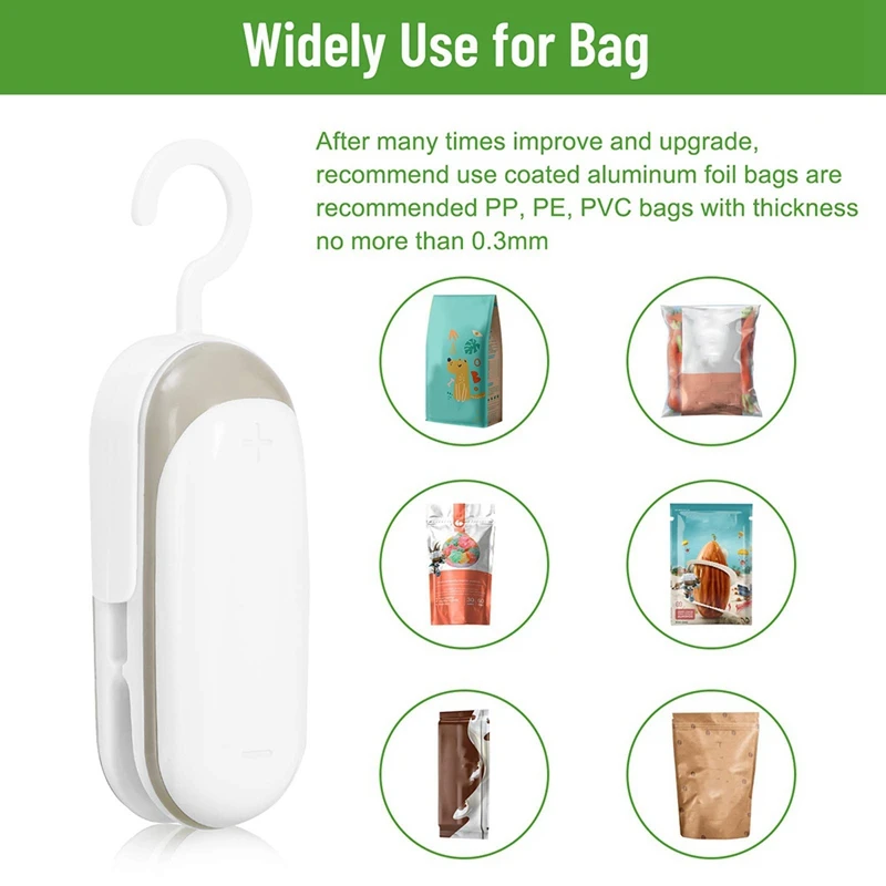 Mini Bag Sealer, 2 in 1 Heat Sealer and Cutter with Hook, Portable Food Sealer, Handheld Bag Sealer for Kitchen,Travel
Mini Bag Sealer, 2 in 1 Heat Sealer and Cutter with Hook, Portable Food Sealer, Handheld Bag Sealer for Kitchen,Travel