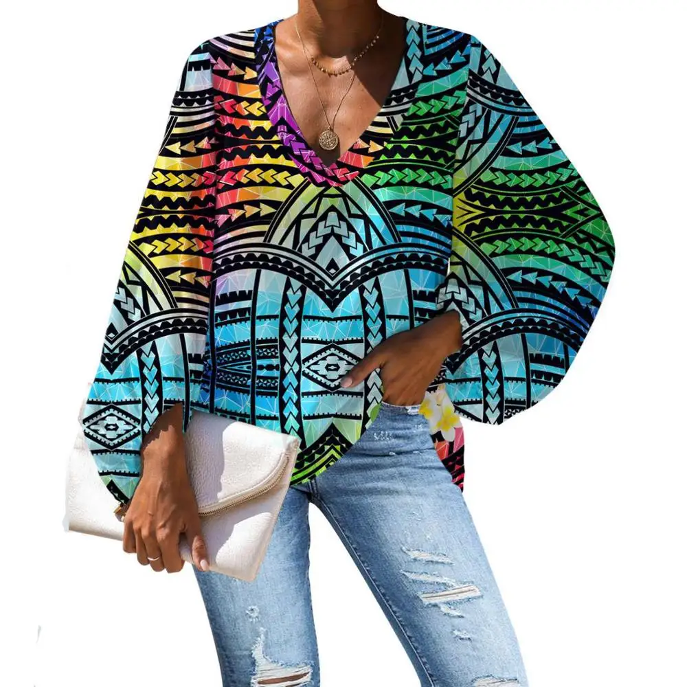 Harajuku Colorful Geometry Pattern Chiffon Women Blouse Casual V-neck Loose Long Sleeve Female Ladies Soft Comfortable Shirt
Harajuku Colorful Geometry Pattern Chiffon Women Blouse Casual V-neck Loose Long Sleeve Female Ladies Soft Comfortable Shirt