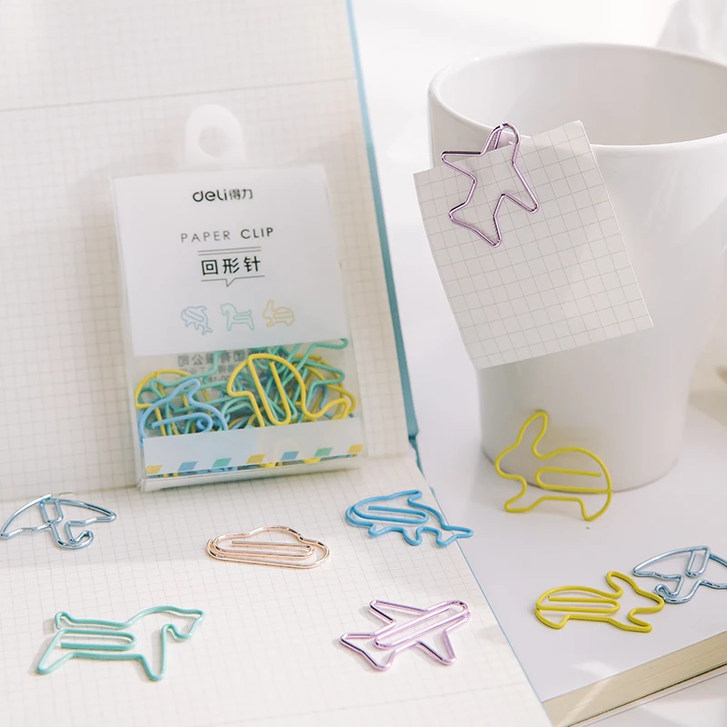 Deli Cute Paper Clip Special-shaped Color Paperclip Bookmark Pin Small Office Accessories Paper Clips Decorative Clip Paper
Deli Cute Paper Clip Special-shaped Color Paperclip Bookmark Pin Small Office Accessories Paper Clips Decorative Clip Paper